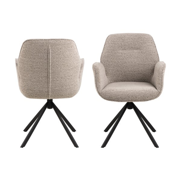 Sedia da pranzo grigio scuro in imbottito Aura – Actona-image-3