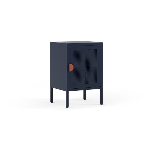 Comodino blu scuro in metallo Sayla – Marckeric