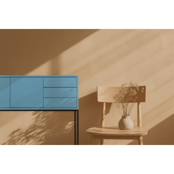 Cassettiera bassa blu chiaro 113x88,5 cm Scott - Really Nice Things-image-4