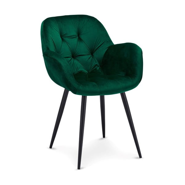 Sedie da pranzo in velluto verde in un set di 2 pezzi Salina - Furnhouse