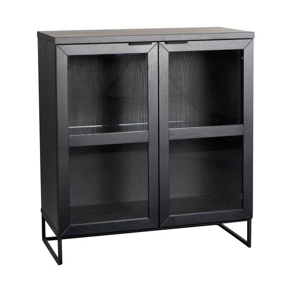 Vetrina in rovere nero 95x105 cm Everett - Rowico-image-2