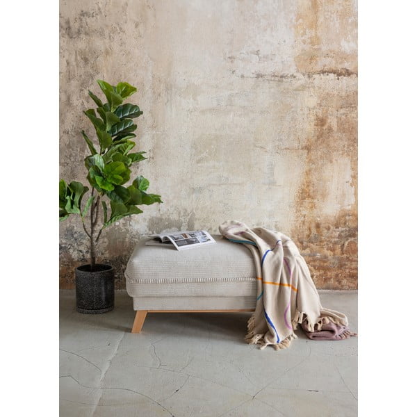 Poggiapiedi grigio con rivestimento in velluto a coste Tori – Bonami Selection-image-1