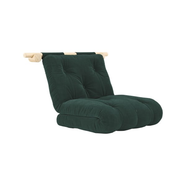 Poltrona verde scuro allungabile con rivestimento in velluto a coste Hooked – Karup Design