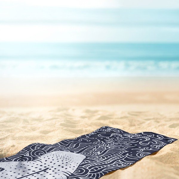 Telo mare blu scuro 90x180 cm Shark - DecoKing-image-3