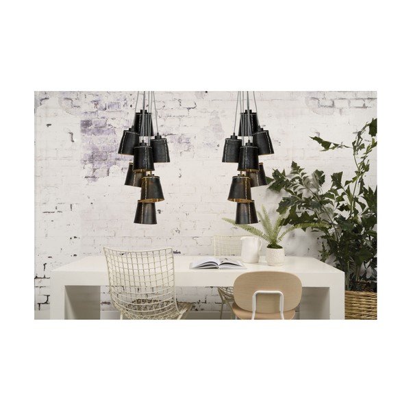 Luce a sospensione per pneumatici riciclati neri per 7 lampadine Amazon Recy - Good&Mojo-image-3