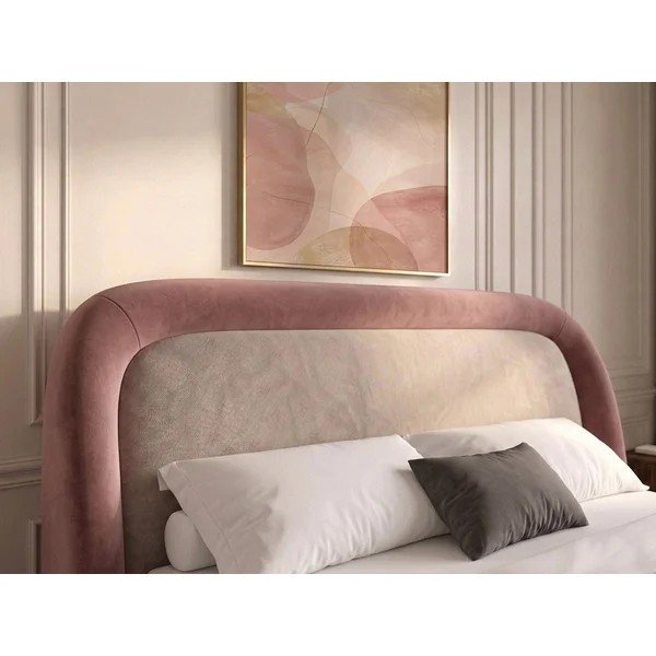 Letto matrimoniale imbottito rosa con contenitore con rete inclusa 180x200 cm Sam – Bobochic Paris-image-2