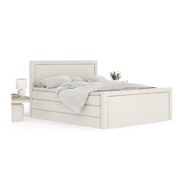 Letto boxspring beige con contenitore 200x200 cm Lavenda – Maison de Rêve-image-3