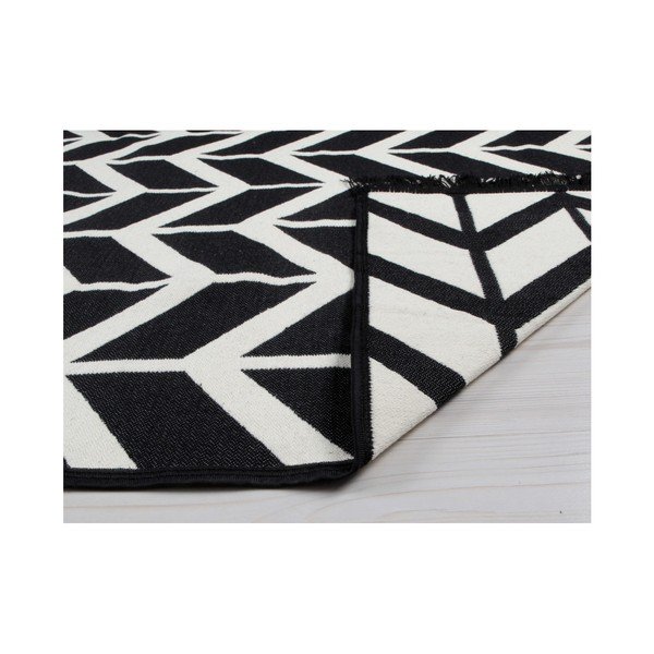 Tappeto bifacciale in bianco e nero Kirke, 140 x 215 cm - Cihan Bilisim Tekstil-image-2