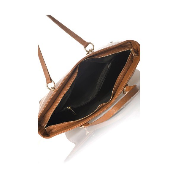 Borsa in pelle marrone cognac Cognac - Federica Bassi-image-2