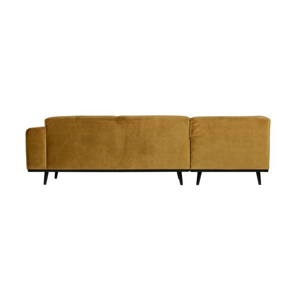 Divano angolare giallo (con penisola a sinistra/a L) con rivestimento in velluto Statement – WOOOD-image-2