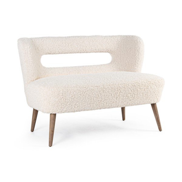 Divano color crema con rivestimento in pelliccia sintetica 115 cm Cortina – Bizzotto-image-2