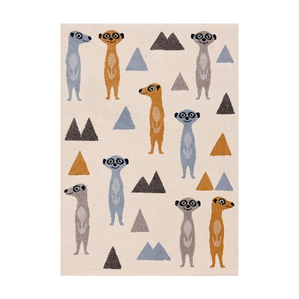 Tappeto anallergico per bambini 170x120 cm Funny Meerkat - Yellow Tipi