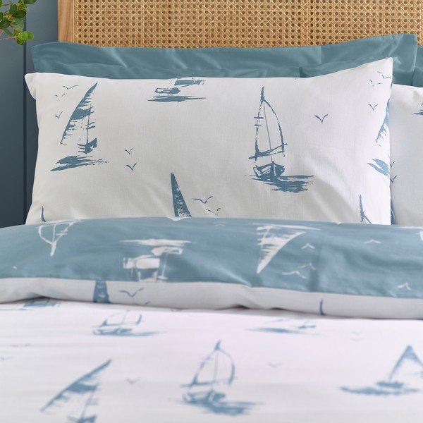 Set copripiumino e federa blu per letto singolo 135x200 cm Salcombe Boats – Catherine Lansfield-image-3