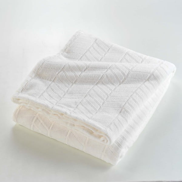 Copriletto in microflanella crema 180x220 cm Arya - douceur d'intérieur-image-3