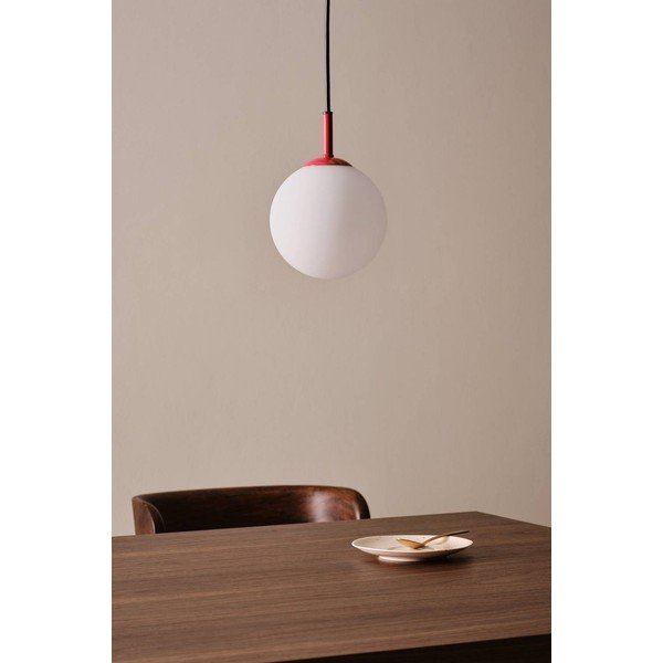 Lampadario rosso/bianco in vetro ø 13 cm Ekman – Jotex-image-2