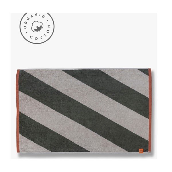 Tappetino da bagno in cotone organico cachi 50x80 cm Diagonal - Mette Ditmer Denmark-image-2
