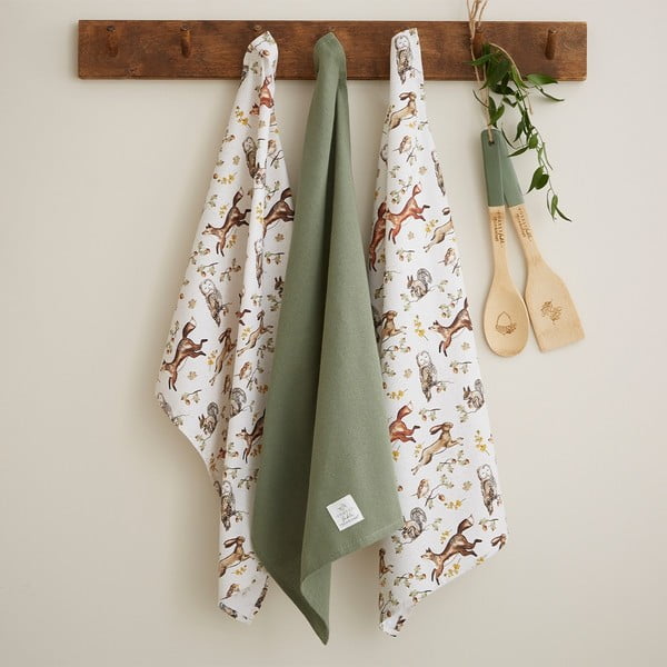 Set di strofinacci in cotone 3 pz 45x65 cm Forest Fable – Cooksmart ®-image-1