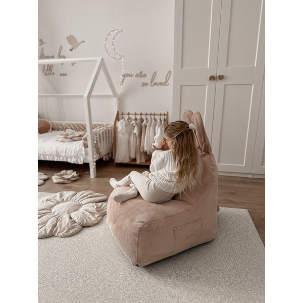 Pouf a sacco per bambini rosa chiaro Funny Bunny – The Brooklyn Kids-image-4