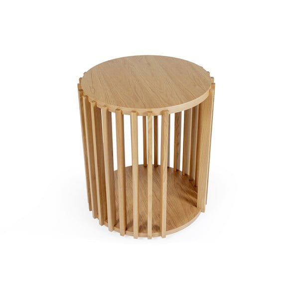 Tavolino in legno di quercia , ø 53 cm Drum - Woodman-image-3