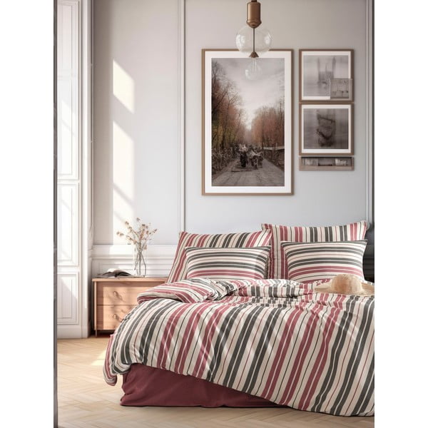 Biancheria da letto rossa/grigia per letto matrimoniale 200x200 cm Monaco – Mijolnir