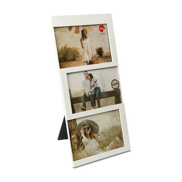 Cornice bianca in plastica verticale con sostegno 16x34,5 cm Dijon – Balvi