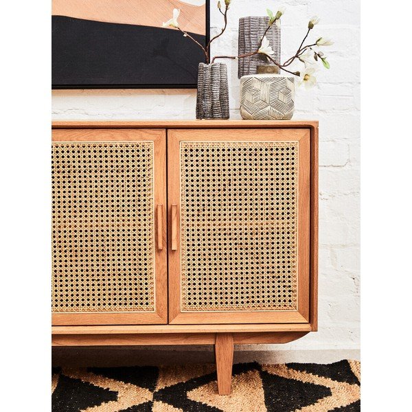 Credenza di colore naturale in rovere massiccio Lyon – Premier Housewares-image-4