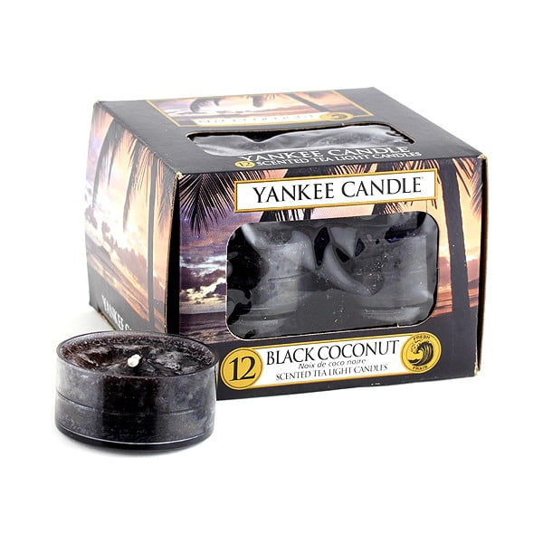 Set di 12 candele profumate al cocco nero, durata di combustione 4 ore Black Coconut - Yankee Candle
