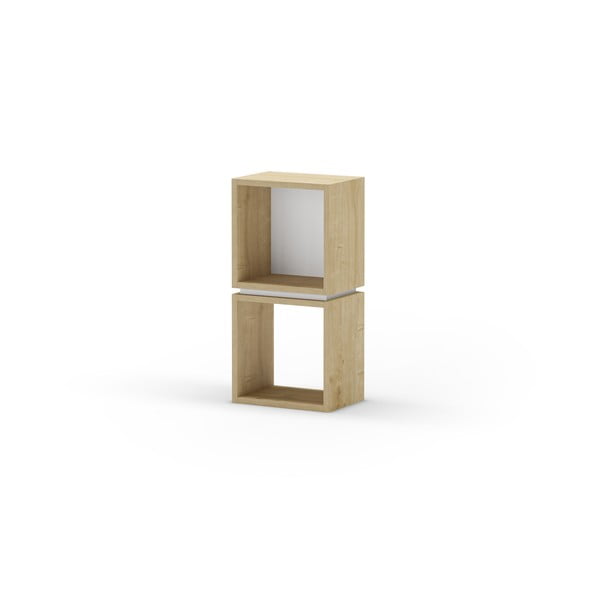 Libreria in rovere decorato in bianco e naturale 32x66 cm Lofty - Marckeric-image-2
