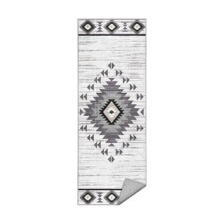Passatoia in grigio chiaro lavabile 80x200 cm Ethnic Geo – Mila Home