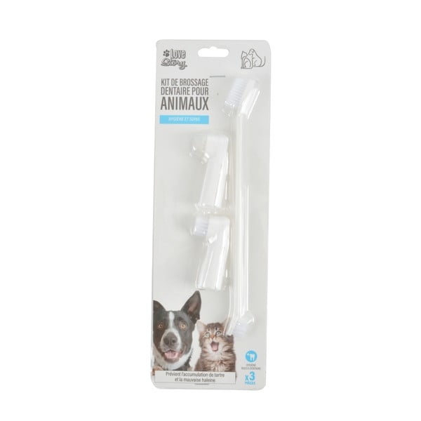 Set di spazzolini da denti per animali domestici 3 pz – Love Story