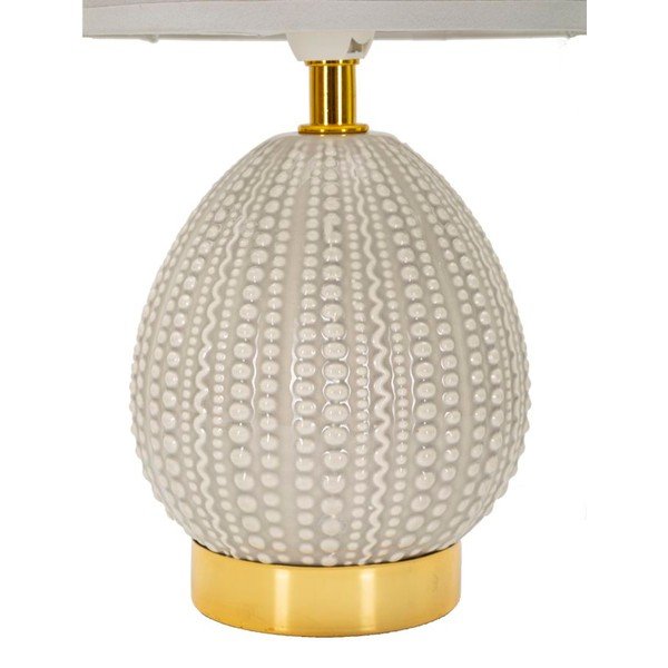 Lampada da tavolo grigio chiaro in ceramica con paralume in tessuto (altezza totale 30,5 cm) Flavi – Mauro Ferretti-image-2