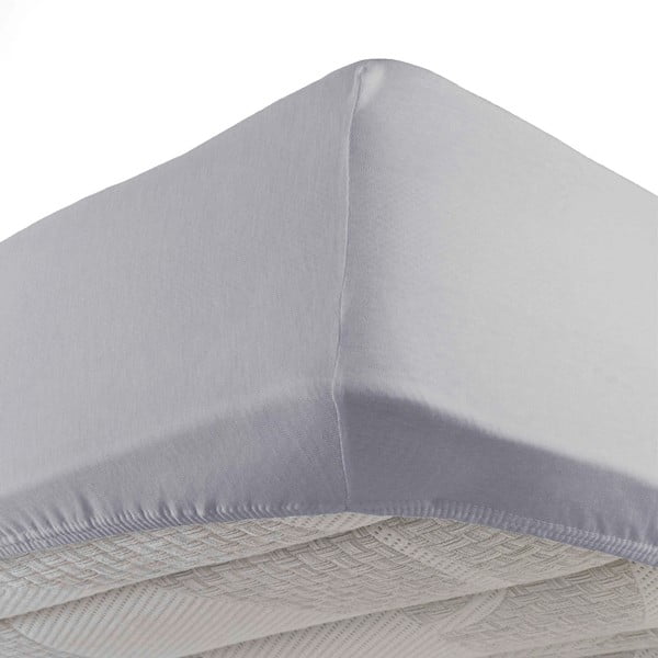 Lenzuolo elasticizzato in jersey grigio chiaro 90x190 cm Jersy - douceur d'intérieur-image-2