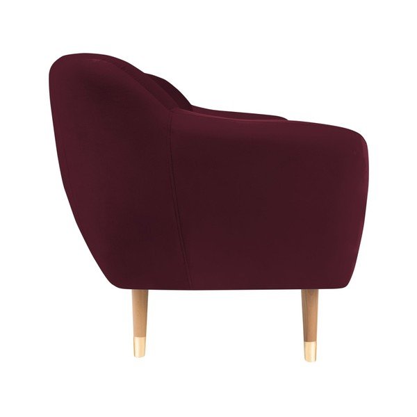 Divano Benito in velluto bordeaux, 158 cm - Mazzini Sofas-image-4