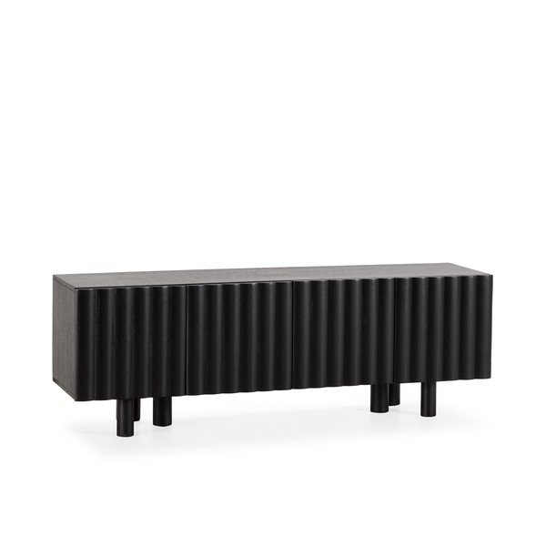 Mobile TV nero in mango massiccio 160x55x40 cm Tamira – MOME