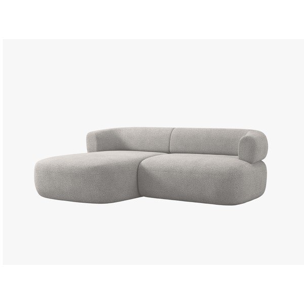 Divano angolare grigio chiaro (con penisola a sinistra/con chaise lounge) con rivestimento in bouclé Jenny – Micadoni -image-1