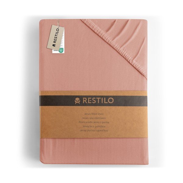 Lenzuolo con angoli color pesca in jersey 240x220 cm Amber – Restilo-image-4