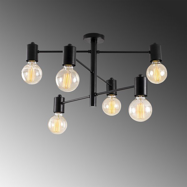 Lampada da soffitto nera per 6 lampadine Hexa - Opviq lights-image-1