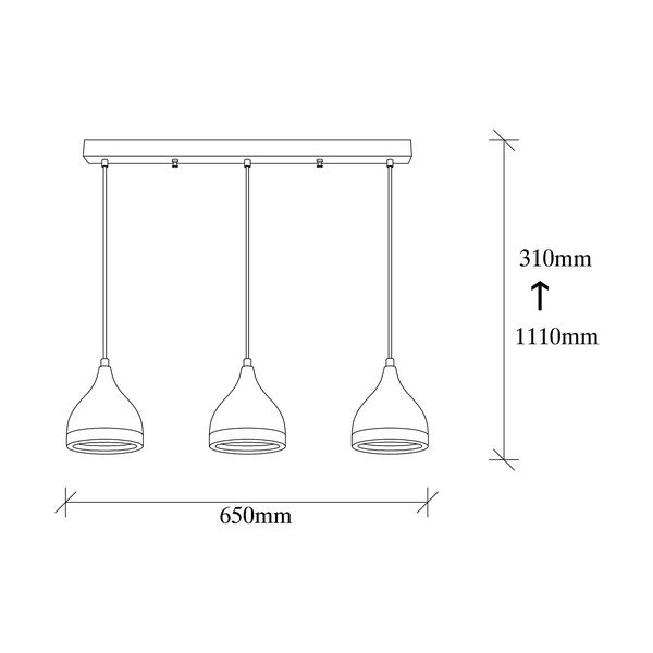 Lampadario nero/color rame con paralume in metallo Yildo – Opviq lights-image-4