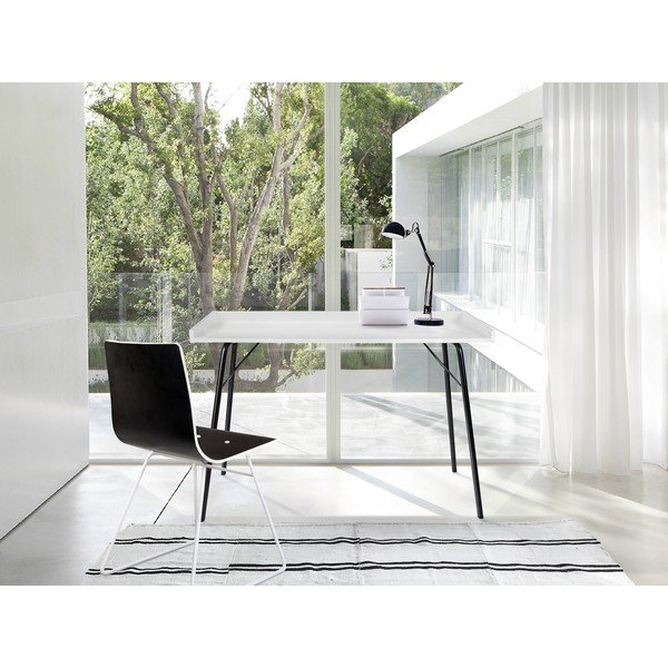 Tavolo da lavoro con piano bianco 52x115 cm Rayburn - Woodman-image-3