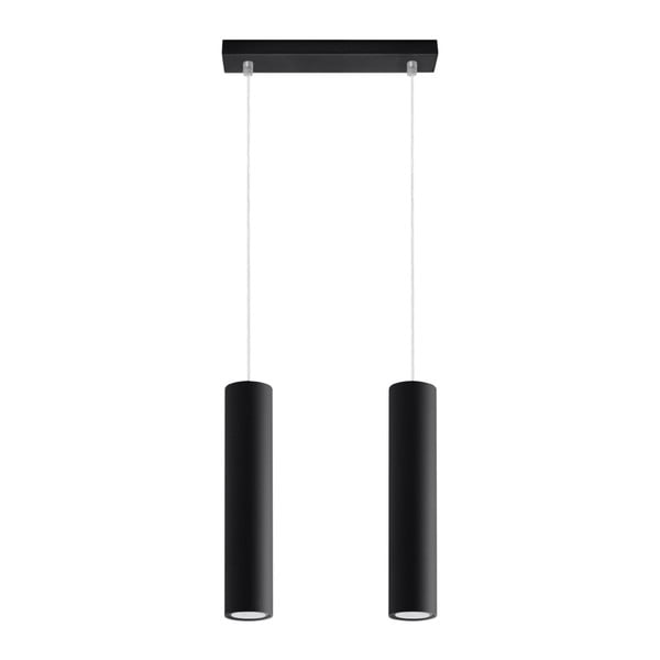 Lampadario nero in metallo Castro – Sollux