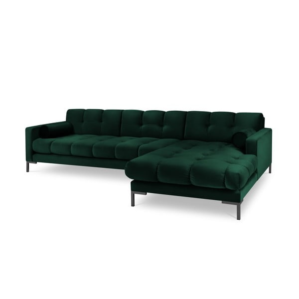 Divano angolare in velluto verde scuro, angolo destro Bali - Cosmopolitan Design-image-2