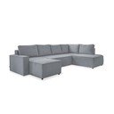 Divano letto angolare in velluto a coste grigio chiaro Brave Dave - Miuform