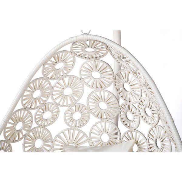 Poltrona sospesa bianco crema in rattan artificiale Palma - Le Bonom-image-3