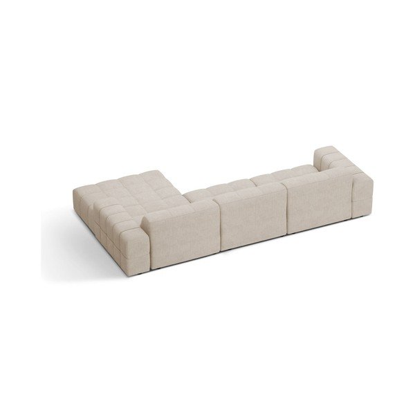 Divano angolare color crema (con penisola a destra/con chaise lounge) con rivestimento in ciniglia Chicago – Cosmopolitan Design-image-2