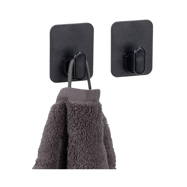 Set di ganci senza foratura neri in plastica 2 pz Parma – Allstar-image-2