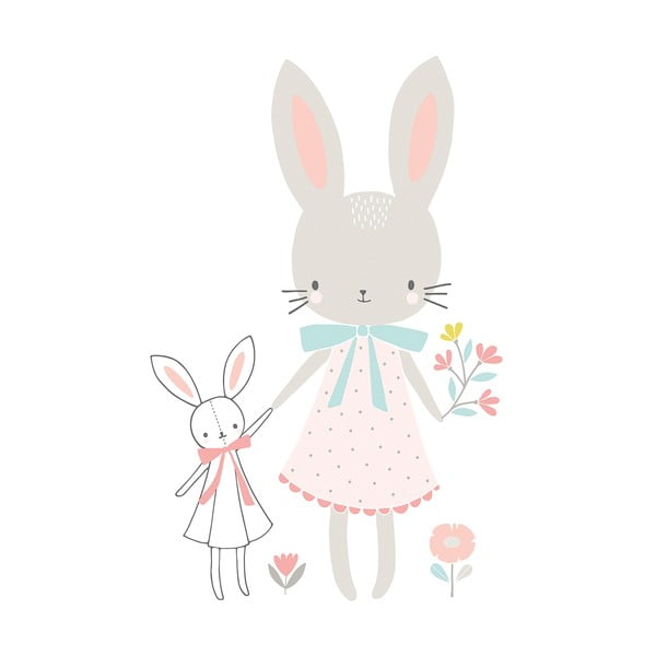 Adesivo per bambini 58x90 cm Little Miss Rabbit - Lilipinso