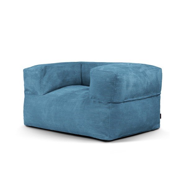 Puof a sacco blu con rivestimento in velluto a coste MooG – SLOWDOWN