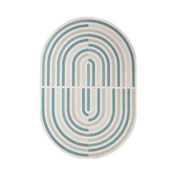 Tappeto da interno/esterno blu/color crema 160x229 cm Nour – Bizzotto