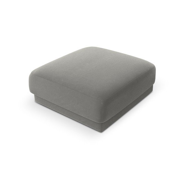 Sgabello in velluto grigio Miley - Micadoni Home-image-4