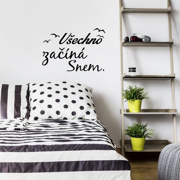 Adesivo murale con citazione Tutto inizia con un sogno - Ambiance-image-1